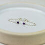 Sterling Silver Chained Birthstone Mini Studs, thumbnail 3 of 5