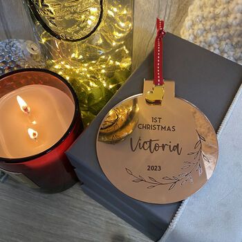 Personalised Silver Round Christmas Tree Dec 23, 8 of 11