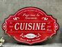 French Kitchen Metal Sign Vintage Red Cuisine Plaque, thumbnail 1 of 7