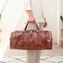 Large Genuine Moroccan Leather Holdall Duffel, thumbnail 3 of 11