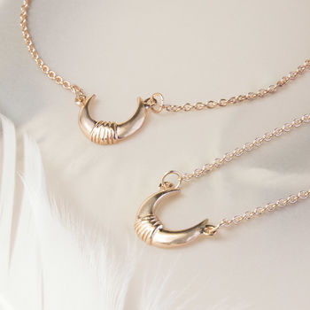 Sterling Silver Rose Gold Horns Necklace, 4 of 5