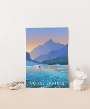 Go Ice Skating Travel Poster Art Print, 3 of 8