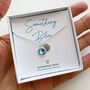 Something Blue Wedding Necklace – Sterling Silver Initial And Aquamarine Gift For Bride, thumbnail 1 of 7