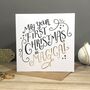 Personalised Foiled Magical First Christmas Card, thumbnail 2 of 5