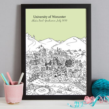 Personalised Worcester Graduation Gift Print, 5 of 9