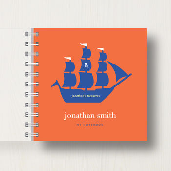 Personalised Kid's Pirate Ship Small Notebook, 6 of 9