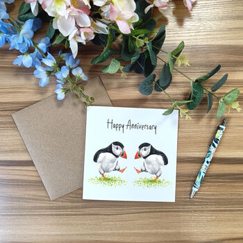 Dancing Puffins Anniversary Card, 6 of 7