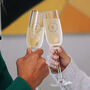 Personalised Pair Of Olive Wreath Champagne Glasses, thumbnail 1 of 2