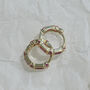 Gold Plated Pink Crystal Huggie Earrings, thumbnail 11 of 11