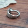 Floral Engraved Vintage Spoon Ring, thumbnail 2 of 5