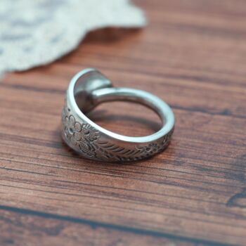 Floral Engraved Vintage Spoon Ring, 2 of 5