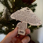 Fairytale Toadstool Illustrated Wooden Christmas Decoration, thumbnail 3 of 4