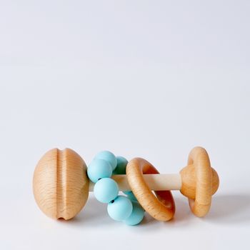 Wooden Baby Rattle With Silicone, 2 of 5