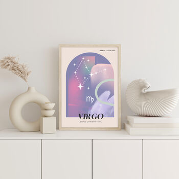 Virgo Birthday Gift Zodiac Art Print With Gold Foil, 4 of 6