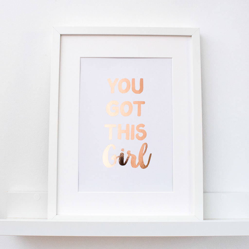 Rose Gold Foil Inspirational Quote Print By Nina Thomas Studio ...