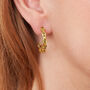 Green Peridot And Gold Plated Silver Stud Hoops, thumbnail 5 of 11