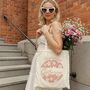 Personalised Vintage Cherry Blossom Wedding Party Tote Bag, thumbnail 1 of 3