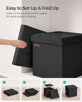 Foldable Ottoman Footrest With Storage Cube, 4 of 7