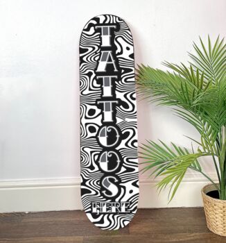 Tattoos Here Sign Clear Acrylic Skateboard Deck, 7 of 8