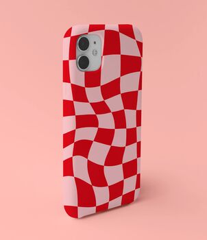Wavy Checked Phone Case Durable iPhone Samsung Mobile Cover, 3 of 11