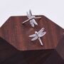 Sterling Silver Dragonfly Stud Earrings, thumbnail 2 of 12