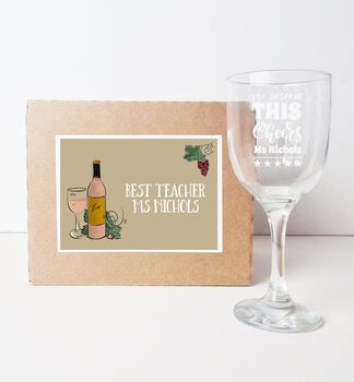 End Of Term Gift Teacher Wine Glass, 6 of 8