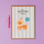 Personalised Lion Birthday Card With Stickers, thumbnail 2 of 3