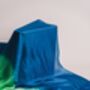 100% Mulberry Silk Scarf, Ombre Blue Green White, thumbnail 3 of 5