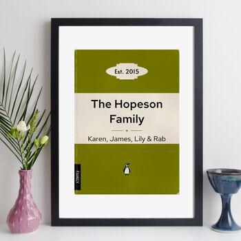 Family Print Personalised Book Cover Gift, 7 of 12