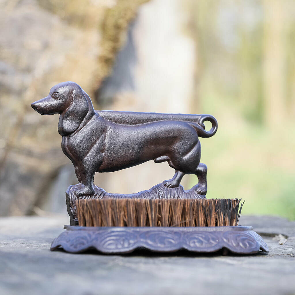 Dachshund Welly Boot Brush With Scraper By Dibor