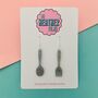 Silver Fork And Spoon Glitter Earrings, thumbnail 1 of 3