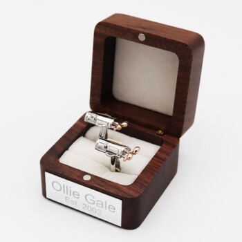 Personalised Two Tone Golf Bag Cufflinks, 2 of 4