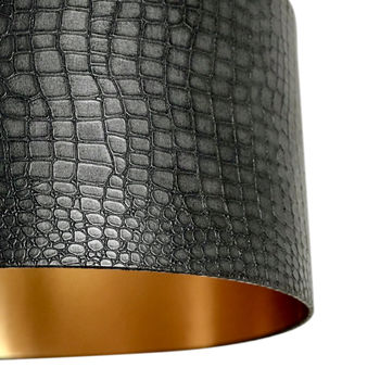 Black Crocodile Lampshades With Gold Or Copper Lining, 2 of 5