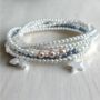 Personalised Sterling Silver And Hematite Five Stack Bracelet Set, thumbnail 5 of 7