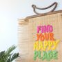 Find Your Happy Place Raffia Wall Hanging, thumbnail 2 of 4
