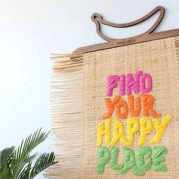Find Your Happy Place Raffia Wall Hanging, 2 of 4
