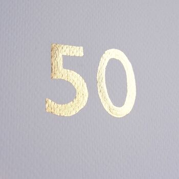 Handmade 50th Birthday / Anniversary Gold Leaf Card, 3 of 6