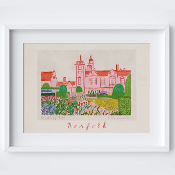 Blickling Hall Norfolk Painted Scene Floral Facades Landmark Print, 2 of 2