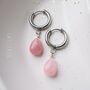 Pink Opal Hoop Earrings, thumbnail 6 of 12
