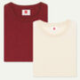 Two Pack Burgundy And Natural Organic Plain T Shirts, thumbnail 1 of 7