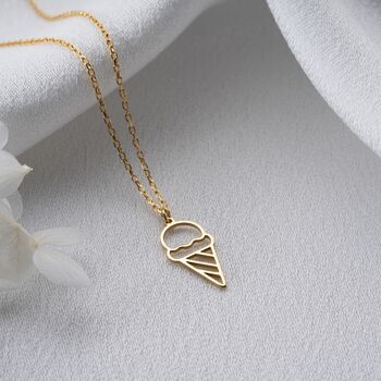 Sterling Silver Ice Cream Necklace, 4 of 10