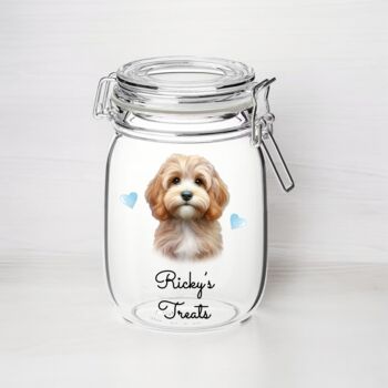 Personalised Cockapoo Kilner Style Dog Treat Jar, 2 of 2