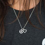 Peace And Love Necklace In Recycled Sterling Silver, thumbnail 2 of 11