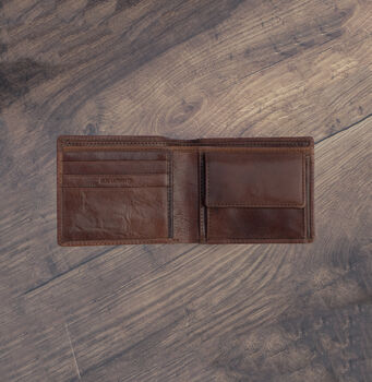 Brown Leather Wallet Luxury Italian Leather Bifold Rfid Protected, 5 of 9