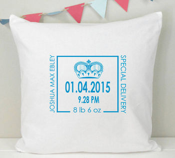 Personalised Baby Birth Details Cushion, 3 of 3