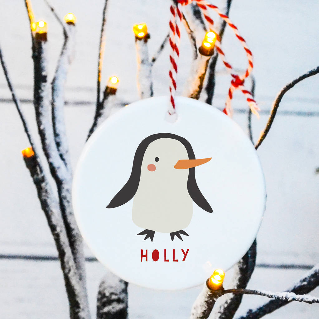 Christmas Tree Decoration 'Penguin' By Peach Tea Studio