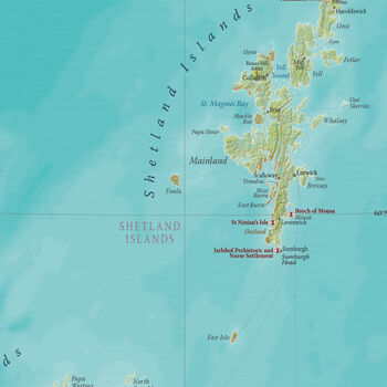 Travel Map Of Scotland Topographic Terrain, 2 of 5