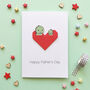 Daddy And Me Animal Origami Heart Card, thumbnail 2 of 6