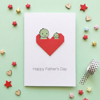 Daddy And Me Animal Origami Heart Card, 2 of 6