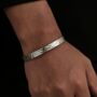 Hammered Adjustable Steel Cuff Bracelet For Men, thumbnail 12 of 12